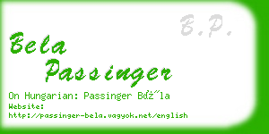 bela passinger business card